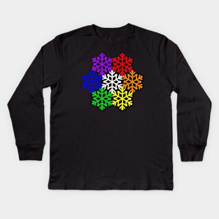 Gay Pride Snowflake Winter Christmas Holiday Kids Long Sleeve T-Shirt